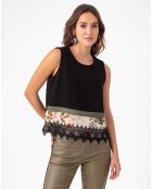 Haut Susannah noir/gardenia