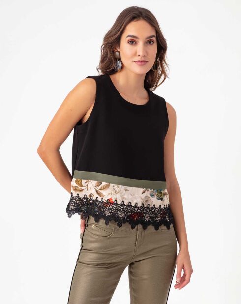 Haut Susannah noir/gardenia