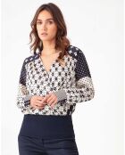 Blouse Barbara nuit/pois graphiques