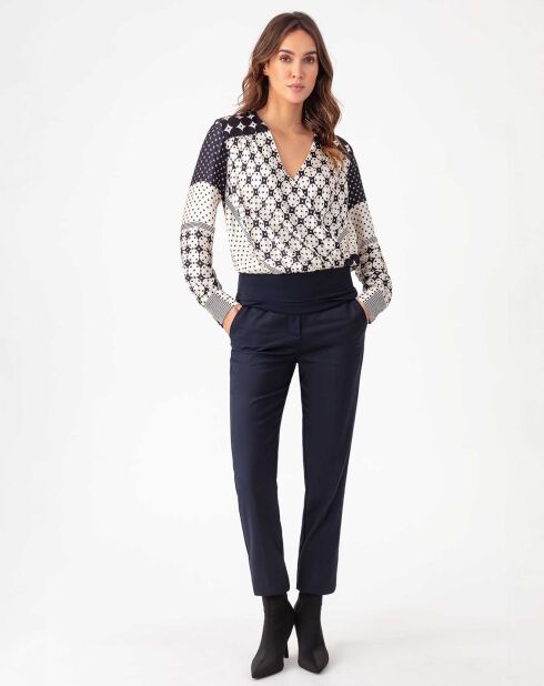 Blouse Barbara nuit/pois graphiques
