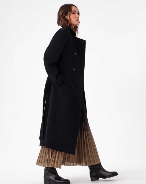 Manteau avec Ceinture Reem noir