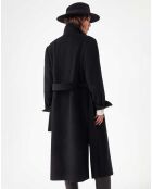 Manteau avec Ceinture Reem noir
