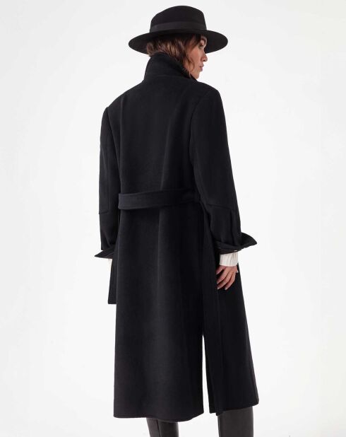 Manteau avec Ceinture Reem noir