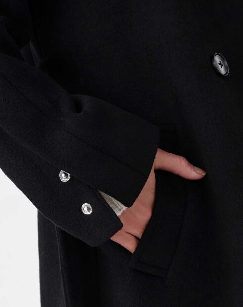 Manteau avec Ceinture Reem noir