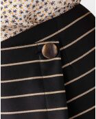 Robe Louna rayure beige/fleurette