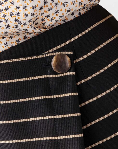 Robe Louna rayure beige/fleurette