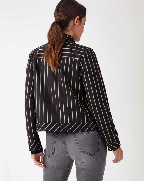 Veste Sohan noir/rayure beige