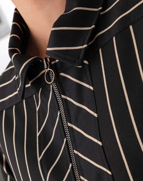 Veste Sohan noir/rayure beige