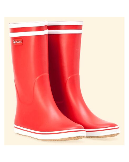 Bottes high cut Malouine Bt rouge/blanc