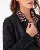 Veste Salome jacquard/rayure/noir