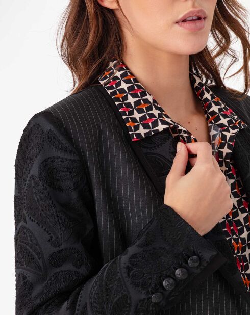 Veste Salome jacquard/rayure/noir