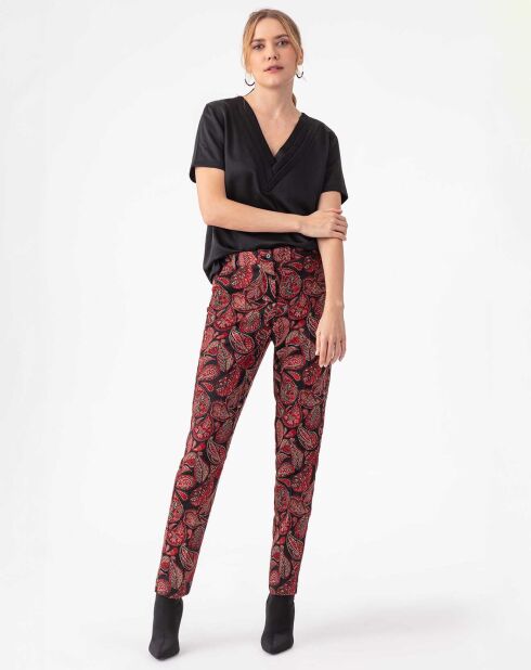 Pantalon Baker jacquard rouge