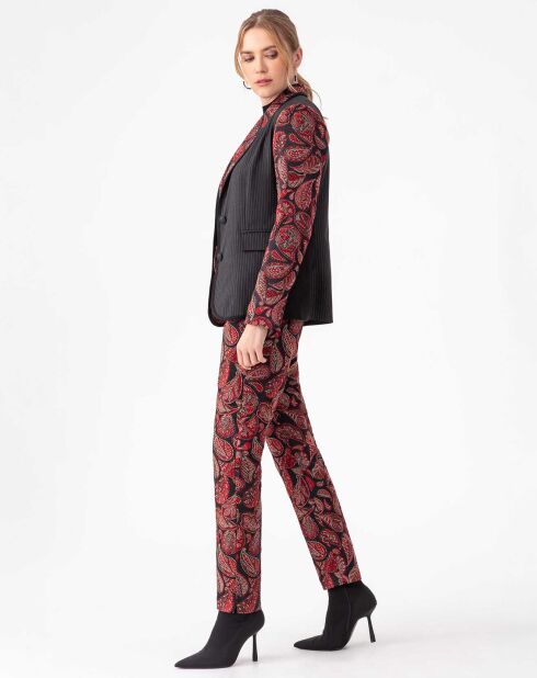 Pantalon Baker jacquard rouge