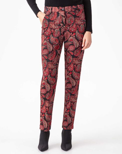 Pantalon Baker jacquard rouge