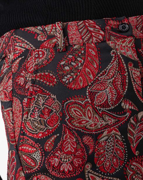 Pantalon Baker jacquard rouge