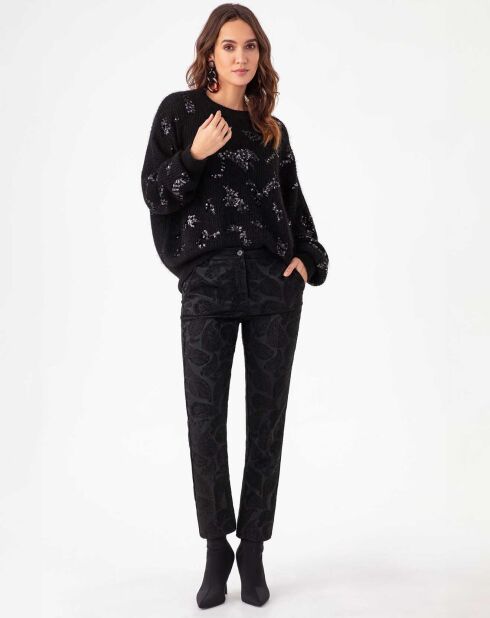 Pantalon Baker jacquard noir