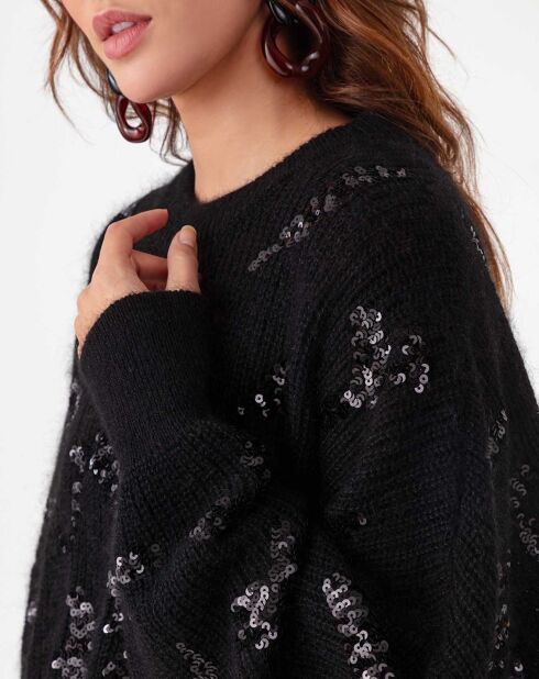 Pull en Alpaga mélangé Kay noir