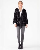 Kimono avec Ceinture Rosie noir