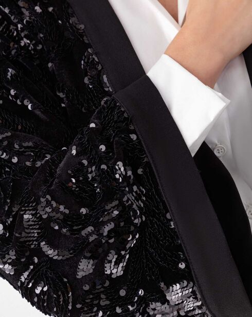 Kimono avec Ceinture Rosie noir