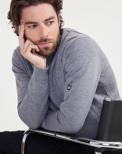 Pull 100% Laine Aiw23Mkni012 heather grey