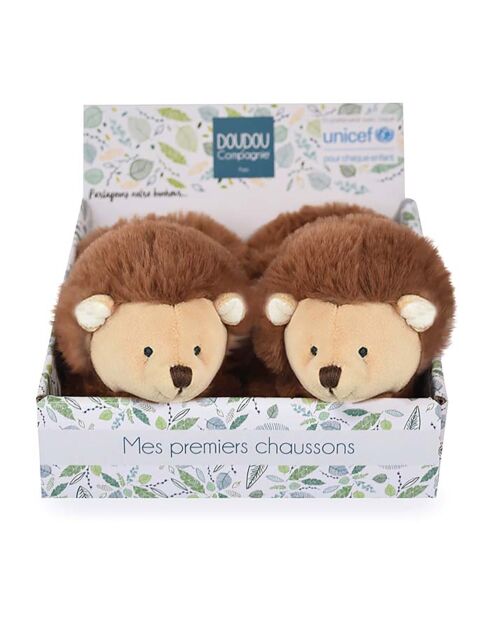 Chaussons Hérisson - Unicef marron