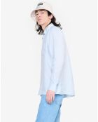 Chemise 100% Lin Ais24Mshi002 bleu ciel
