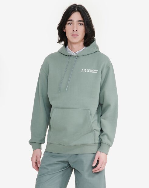 Sweat à capuche Ais24Mswe003 romarin