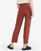 Pantalon en Lin mélangé Ais24Wbot016 sienne