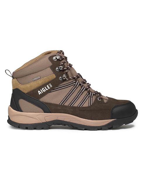 Chaussures de marche en Cuir Mooven Mid Mtd marron foncé/beige