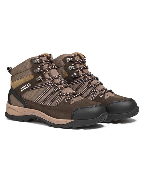 Chaussures de marche en Cuir Mooven Mid Mtd marron foncé/beige