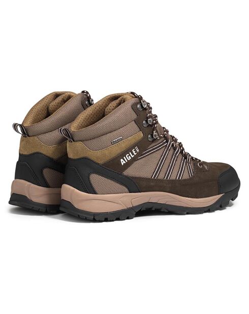 Chaussures de marche en Cuir Mooven Mid Mtd marron foncé/beige