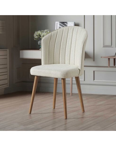 2 Chaises Rubi crème/noyer - 95x111x36 cm
