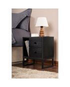 Table de chevet Glimmer bois noir/noir - 45.2x50x29.5 cm