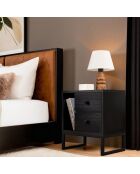 Table de chevet Glimmer bois noir/noir - 45.2x50x29.5 cm