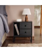 Table de chevet Glimmer bois noir/noir - 45.2x50x29.5 cm