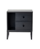 Table de chevet Glimmer bois noir/noir - 45.2x50x29.5 cm