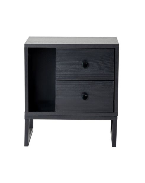 Table de chevet Glimmer bois noir/noir - 45.2x50x29.5 cm