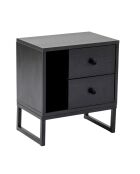 Table de chevet Glimmer bois noir/noir - 45.2x50x29.5 cm