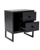 Table de chevet Glimmer bois noir/noir - 45.2x50x29.5 cm