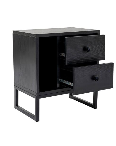 Table de chevet Glimmer bois noir/noir - 45.2x50x29.5 cm