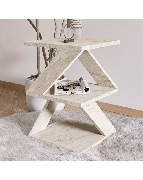 Table d'appoint Albeni travertin - 29.6x54.2x29.6 cm