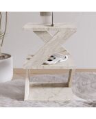 Table d'appoint Albeni travertin - 29.6x54.2x29.6 cm
