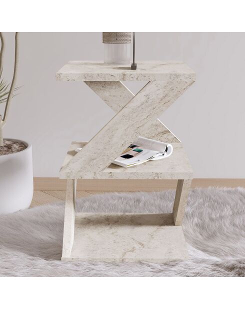 Table d'appoint Albeni travertin - 29.6x54.2x29.6 cm
