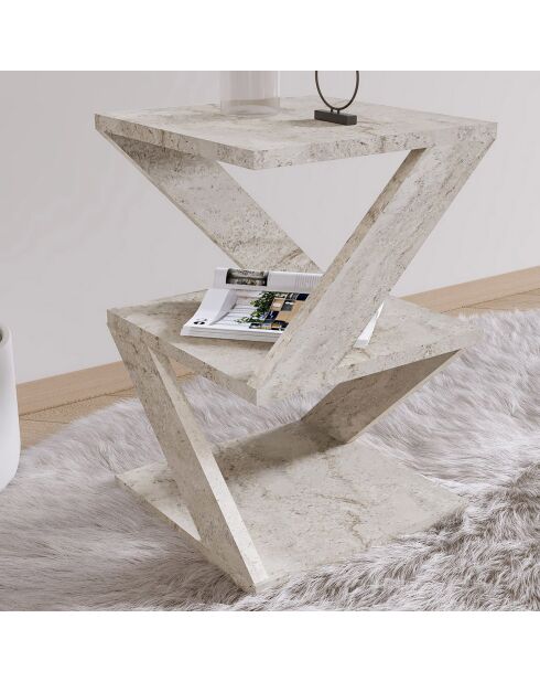 Table d'appoint Albeni travertin - 29.6x54.2x29.6 cm