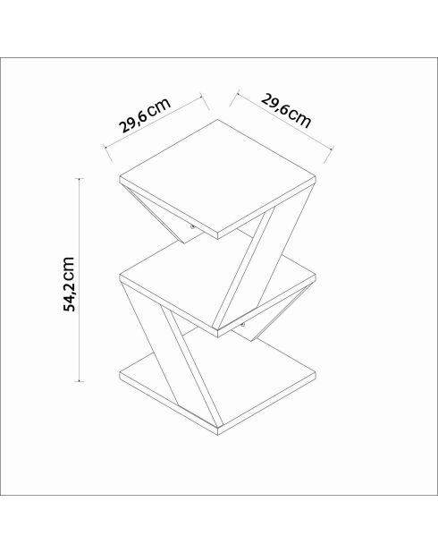 Table d'appoint Albeni travertin - 29.6x54.2x29.6 cm