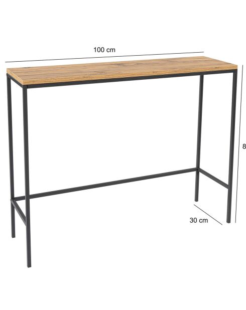 Console Canvas noire - 100x80x30 cm