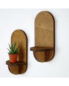 2 Etagères murale Raf noyer - 13x26x9 cm