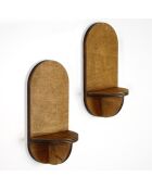 2 Etagères murale Raf noyer - 13x26x9 cm
