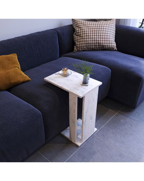 Table d'appoint Pasific C blanc/noir - 30x61x43 cm