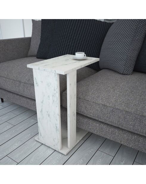 Table d'appoint Pasific C blanc/noir - 30x61x43 cm